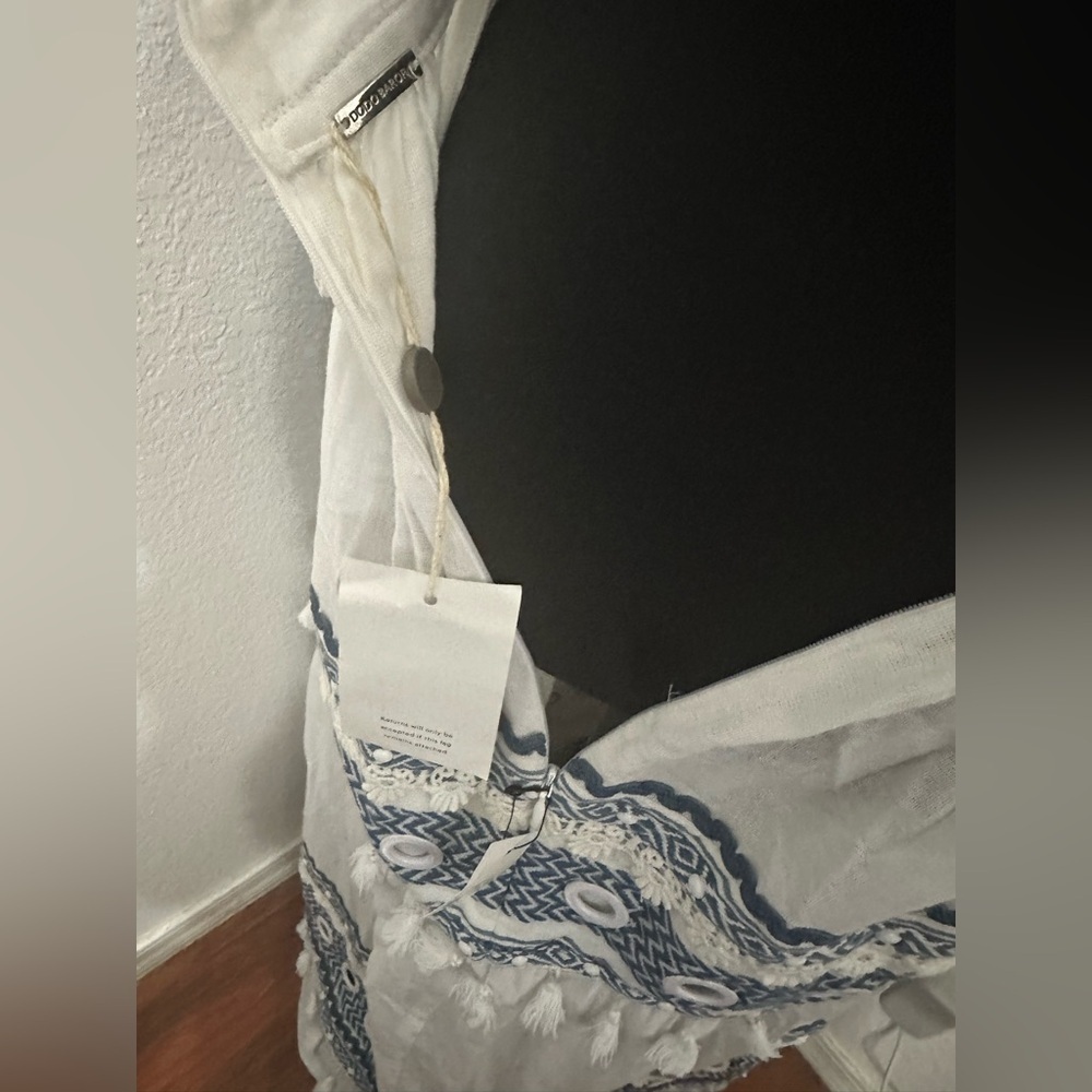 Dodo Bar Or “David” Halter Tie Blue & White Maxi Dress - Size L / 10 NWT - Picture 10 of 13